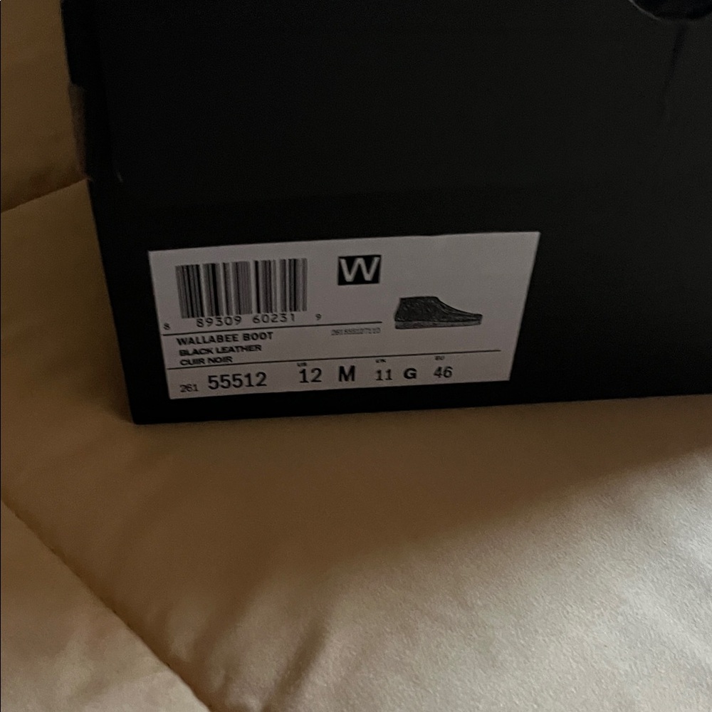 Clarks Wallabee Boot Box Label - Black